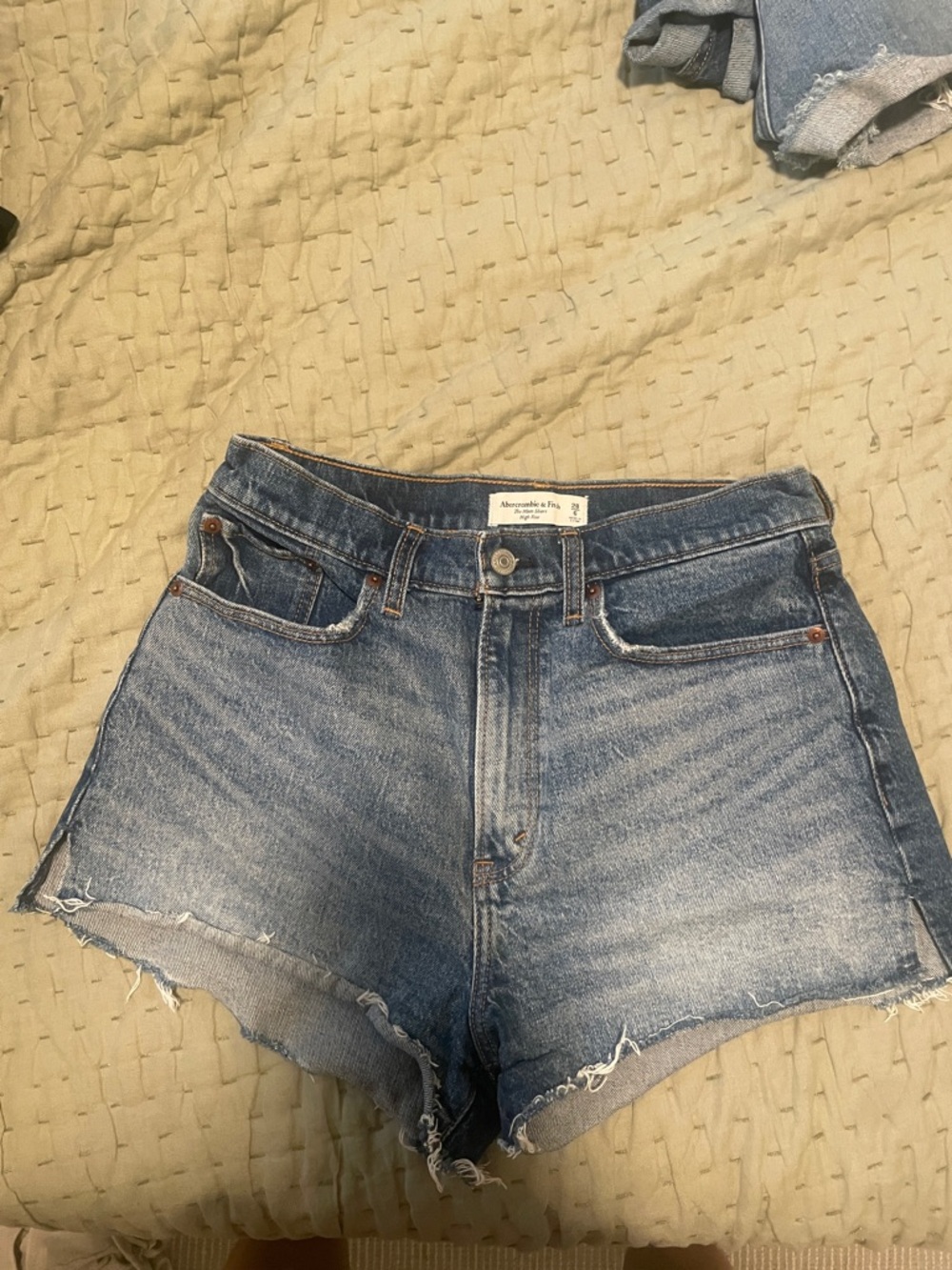 Abercrombie & Fitch Light Blue High-Rise Mom Shorts
